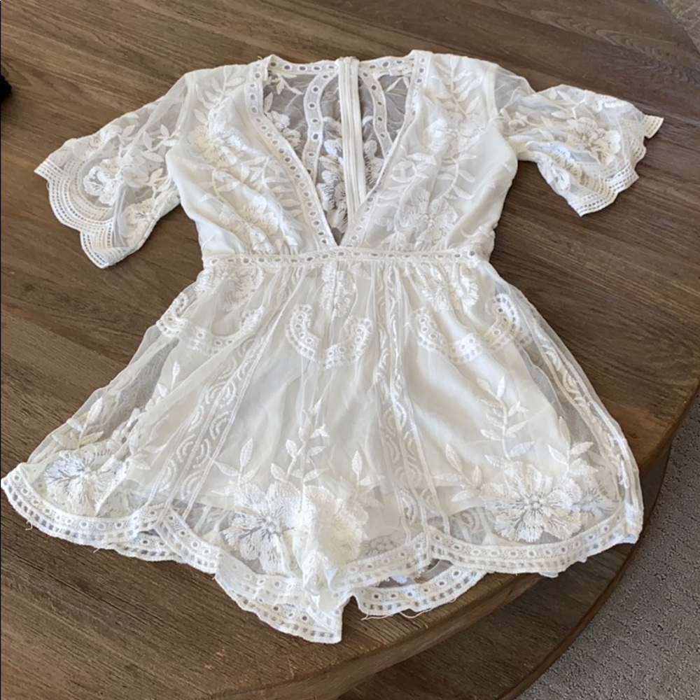 White lace romper
